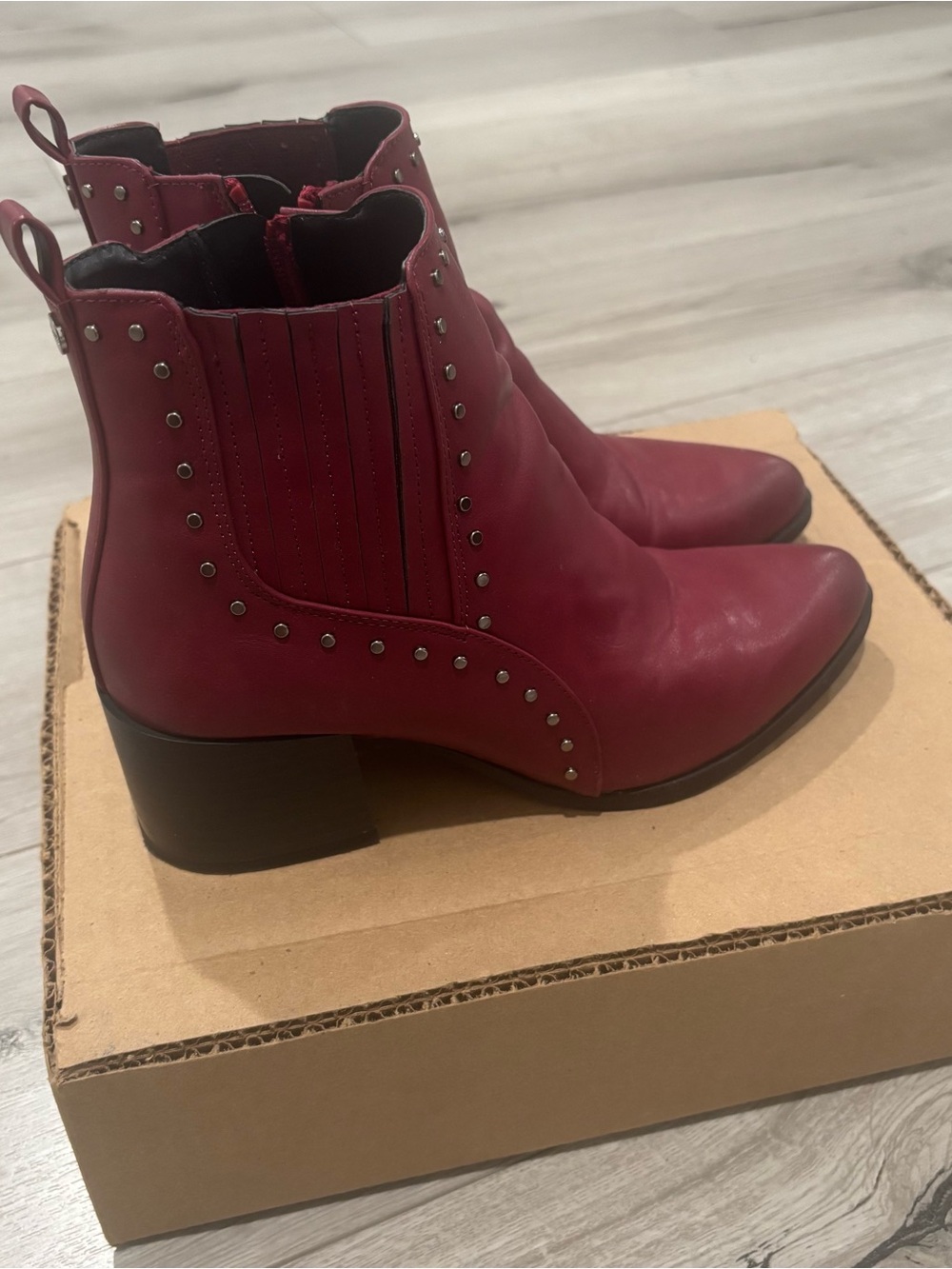 CIRCUS BY SAM EDELMAN Red Burgundy Jenna Embellished Bootie Size 6.5